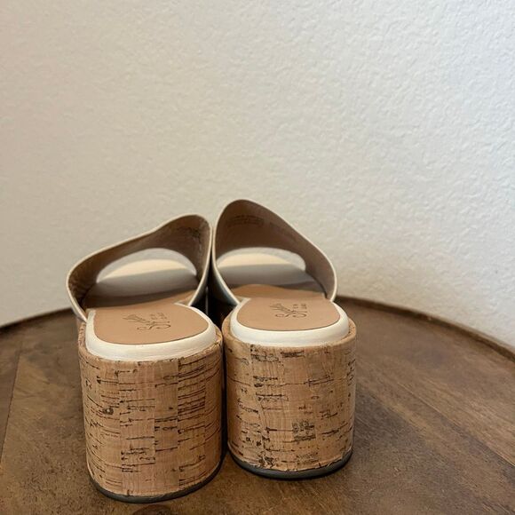 Seychelles Ivory Cork One Of A Kind Block Heel Slide Sandals Women's Size 9 - Picture 4 of 9